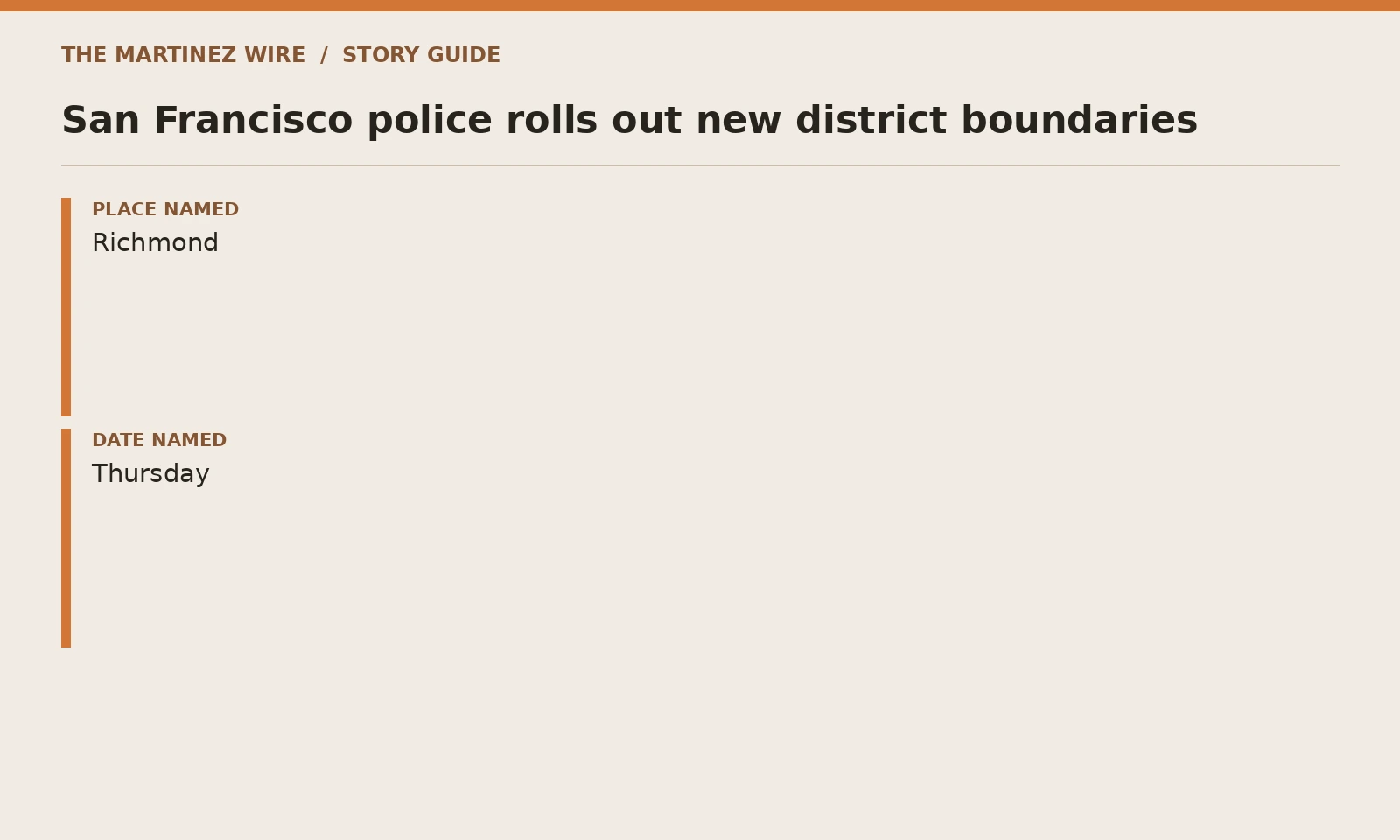 Story guide: details named in the linked reporting