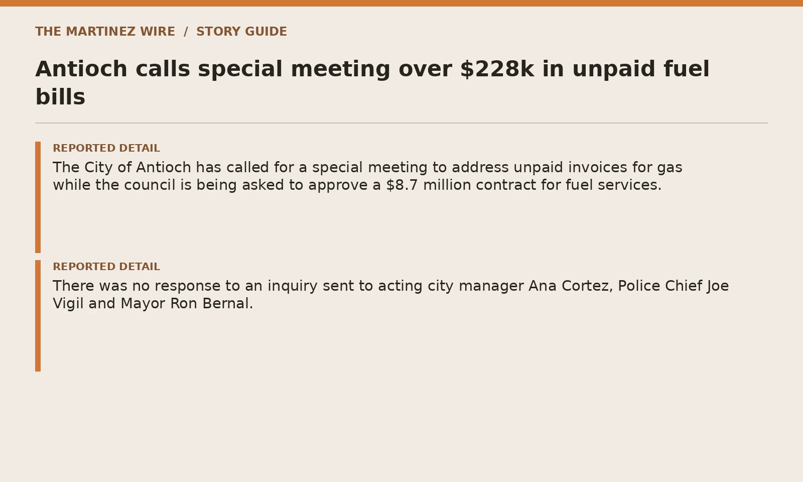Story guide: details named in the linked reporting