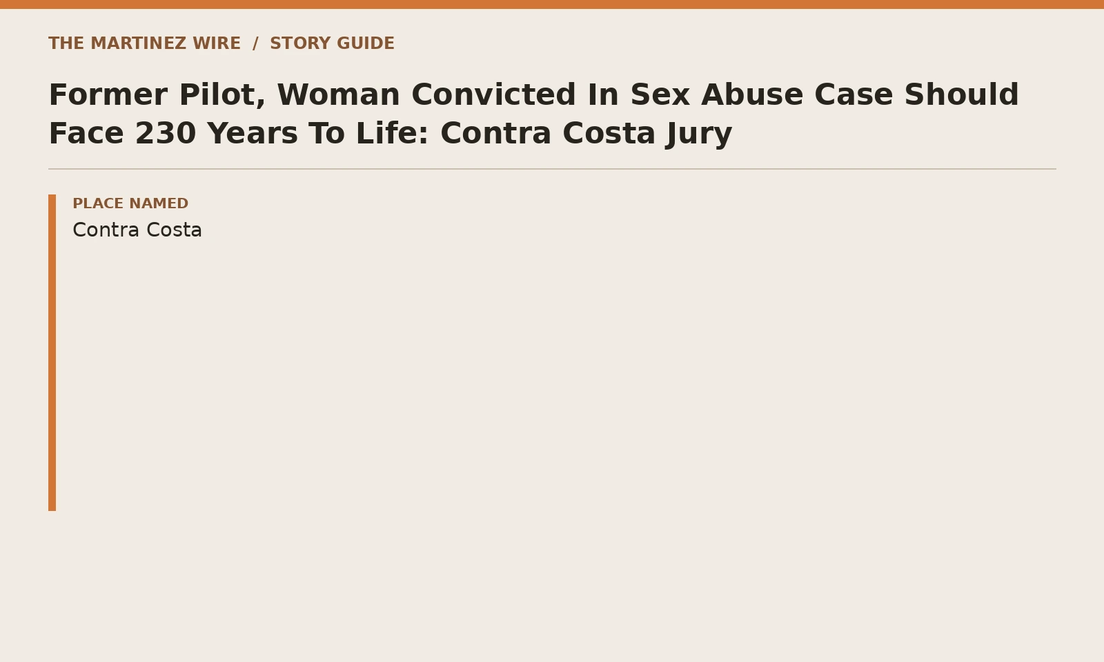 Story guide: details named in the linked reporting