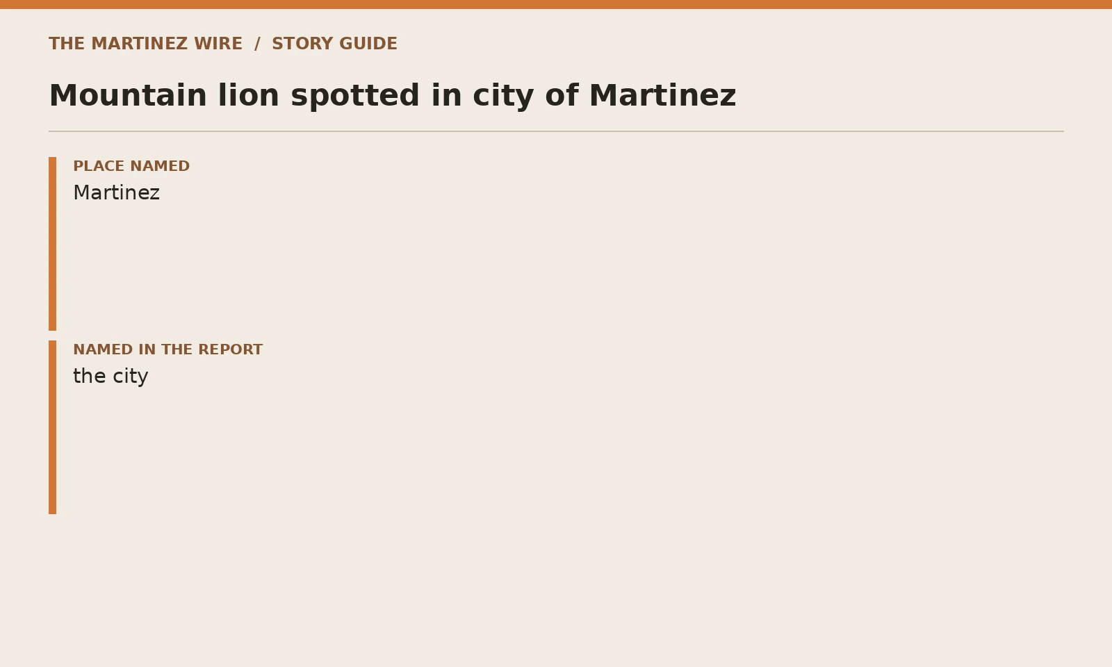 Story guide: details named in the linked reporting